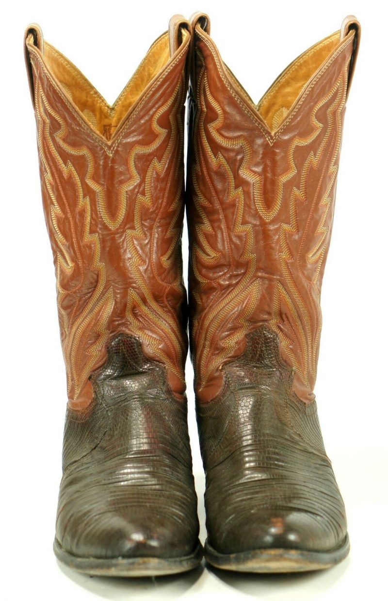 Justin Men's Lizard Exotic Cowboy Western Boots Two Tone Vintage US ...