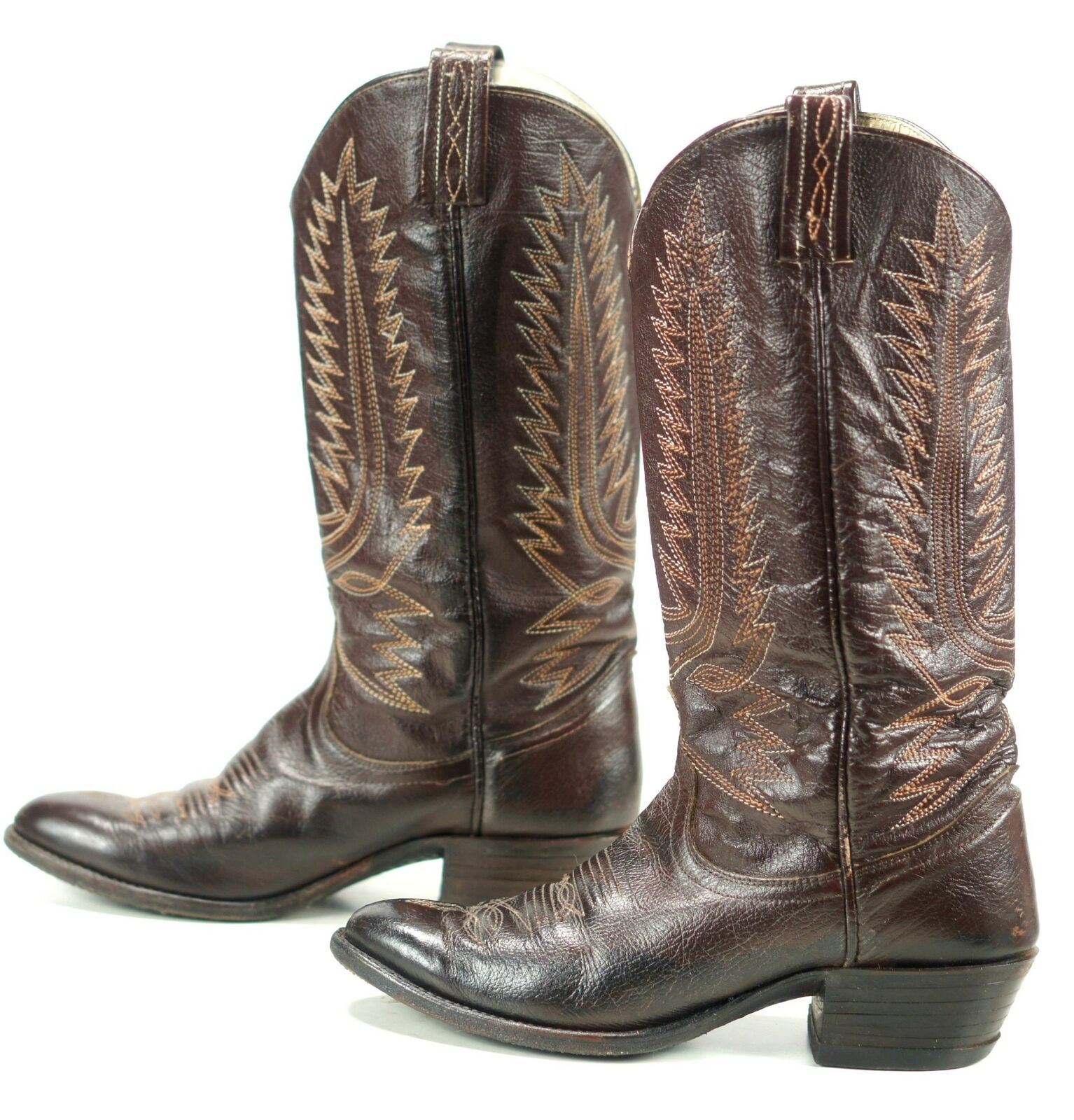 Dan Post Women's Dark Chocolate Brown Leather Vintage Western Cowboy ...