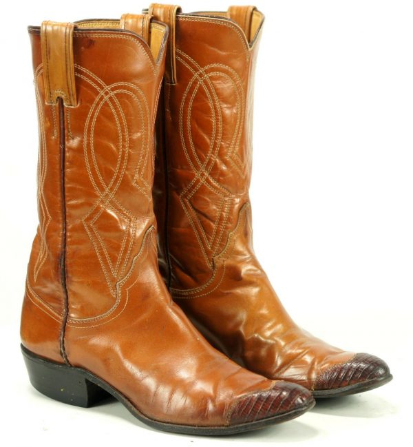 Justin Ft Worth Women's Western Cowboy Boots Exotic Wingtip Boho Festival 6 B