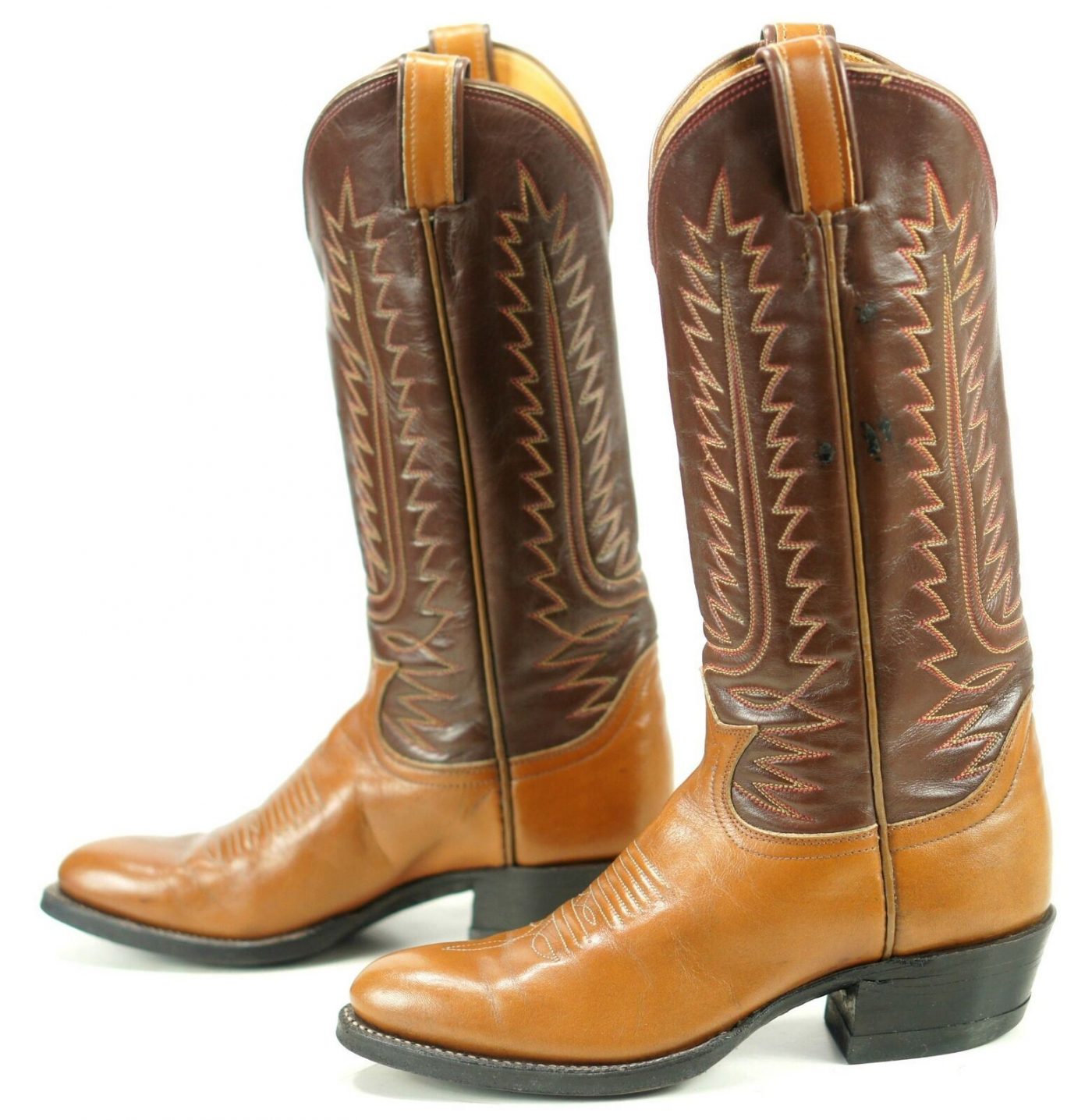 Tony Lama Women's Brown Leather Western Cowboy Boots Boho Vintage US ...