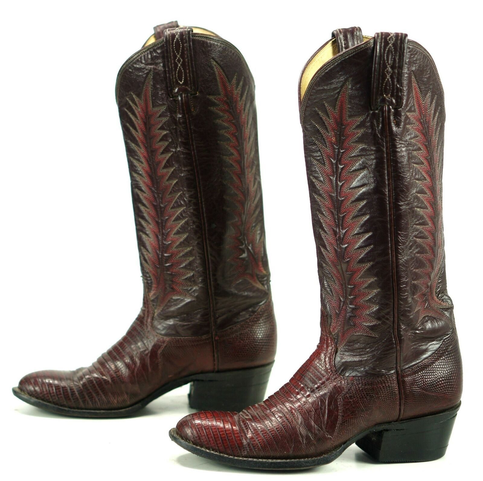 Tony Lama Women's Burgundy Lizard Tall Western Cowboy ...