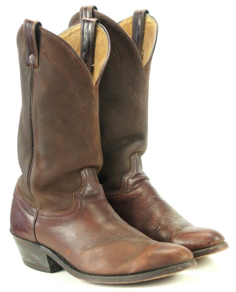 Abilene Brown Suede & Leather Vintage Western Cowboy Boots Men's 8.5 ...