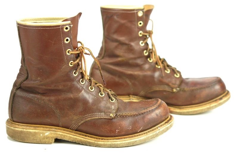 Vintage HyTest Men's Steel Moc Toe Lace Work Sport Boots US Union Made ...