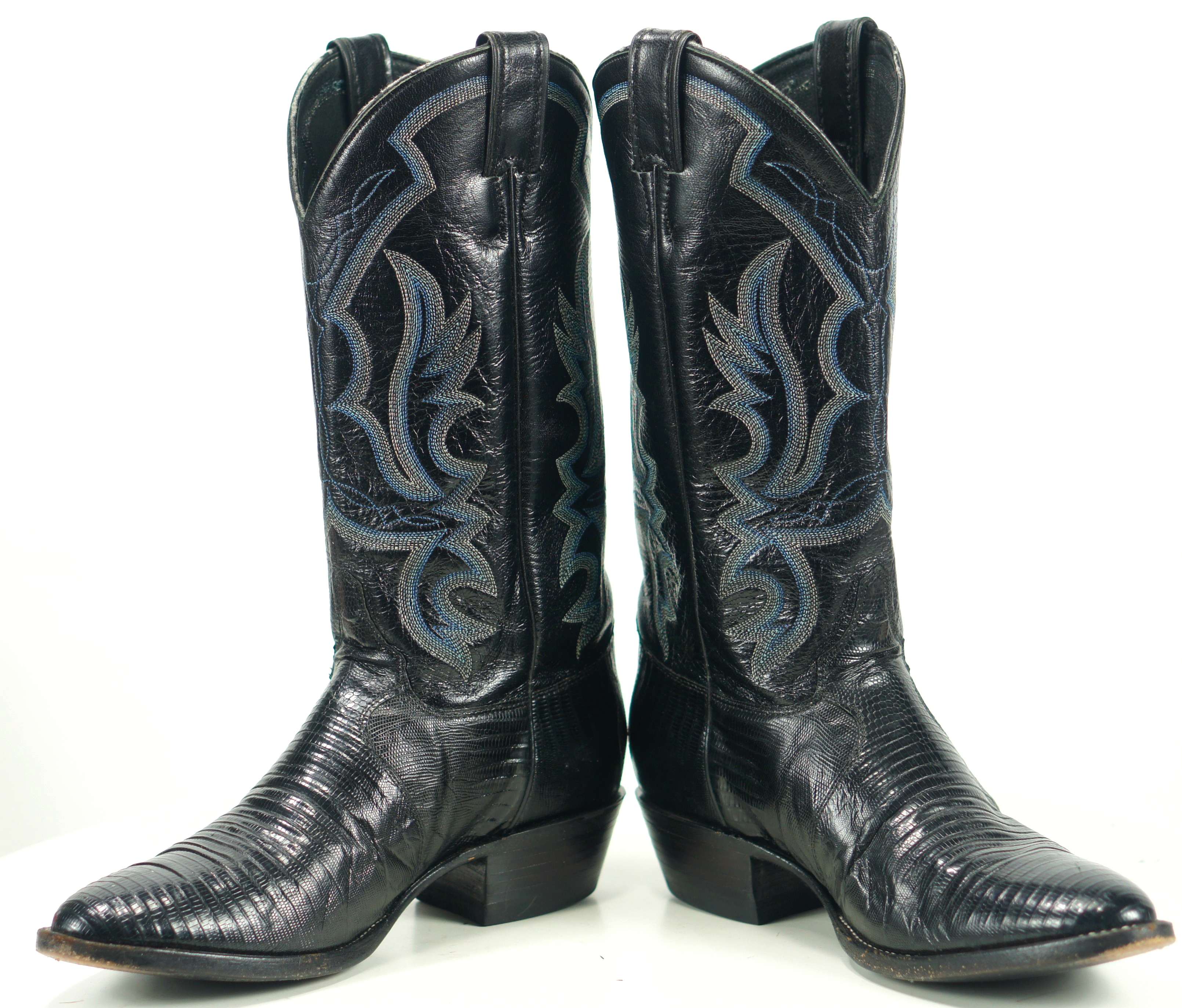 Justin Men’s Black Teju Lizard Cowboy Western Boots Vintage US Made 9 ...