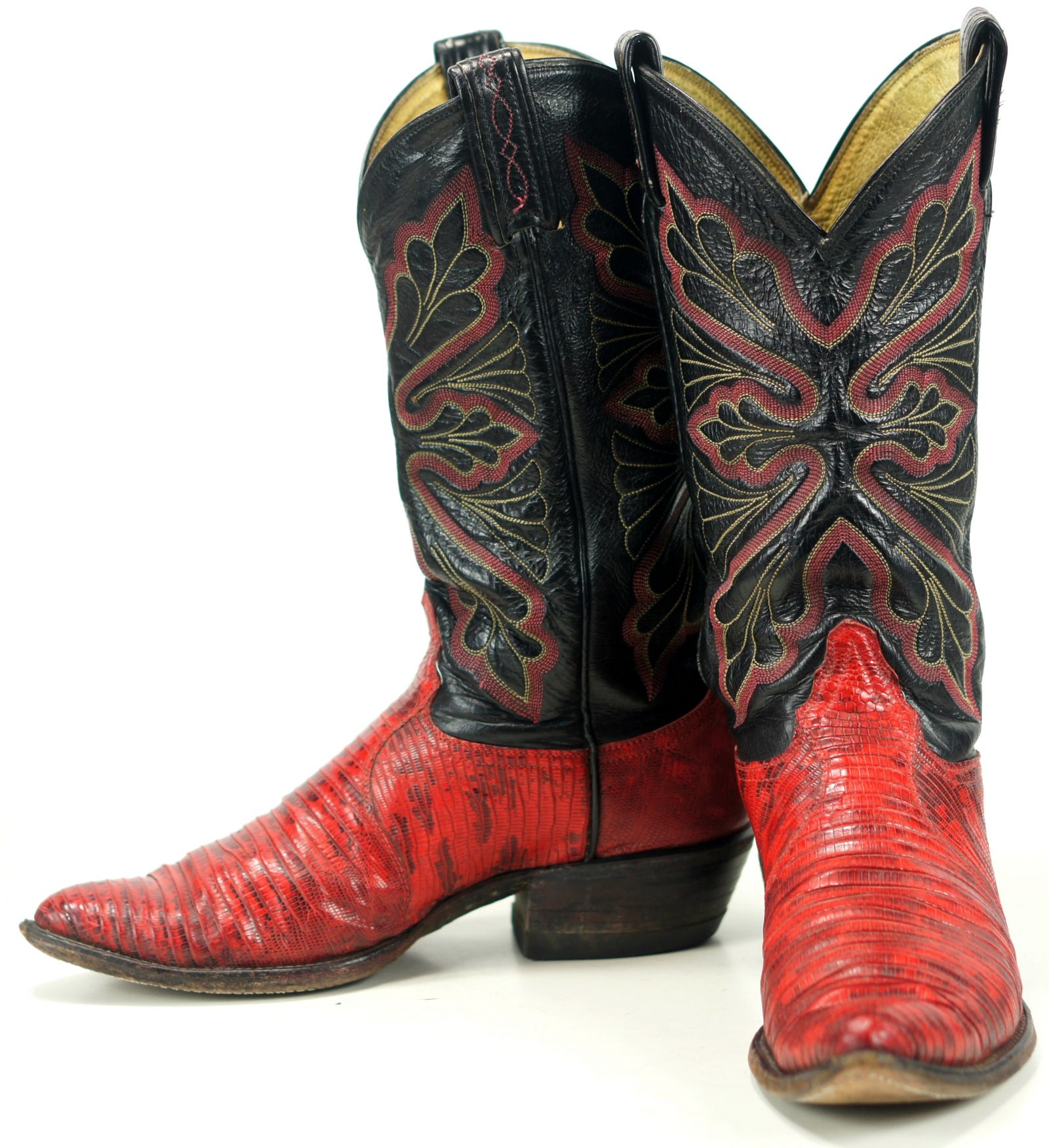 Tony Lama Vintage Red Lizard Cowboy Western Boots Mens 14 1600x1752 