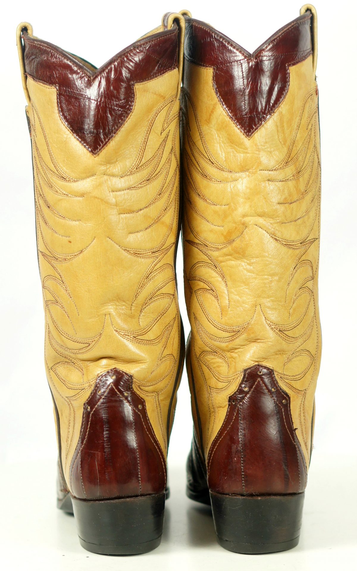 brown and yellow cowboy boots