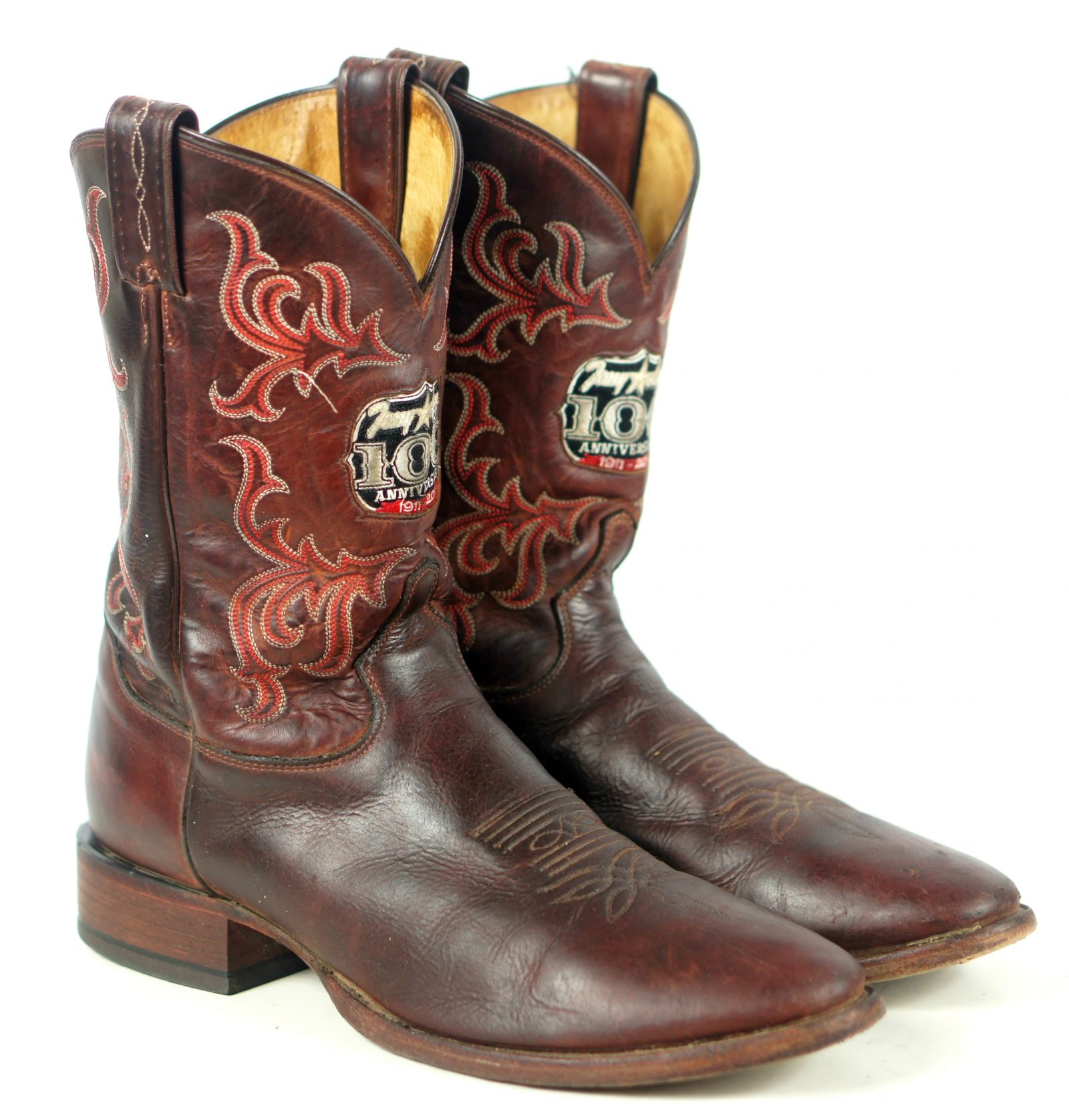 Tony Lama Centennial Anniversary Cowboy Western Boots Brown Leather Men ...