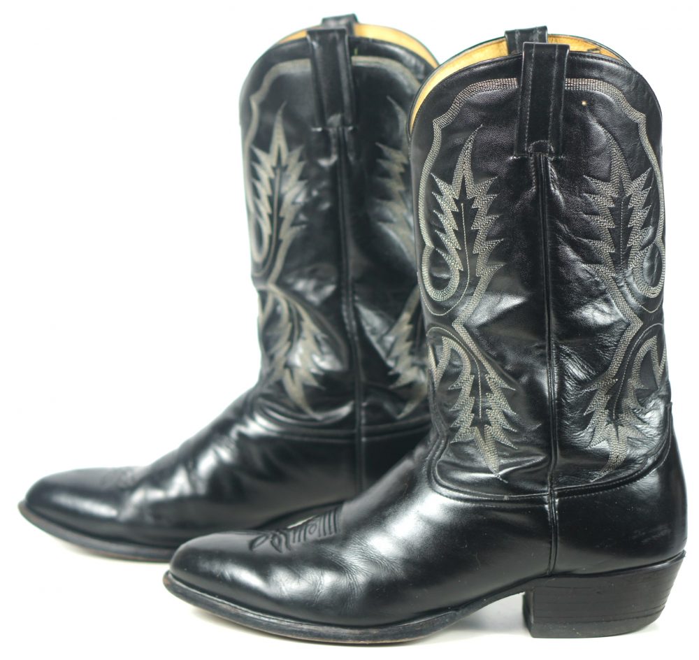 Tony Lama Cowboy Western Boots Black Leather Vintage US Texas Made Men   Tony Lama Cowboy Western Boots Black Leather Vintage US Texas Made Mens 13 EE 4 1000x944 