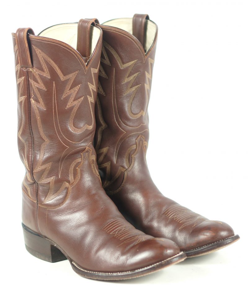 Rare Rusty Franklin Brown Leather Cowboy Boots San Angelo Handmade Men ...