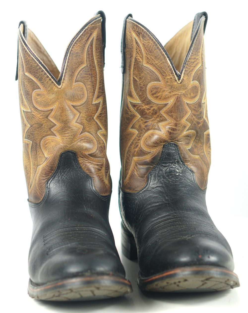 Double-H HH Ranchwell Cowboy Western Boots Brown And Black US Made Men ...