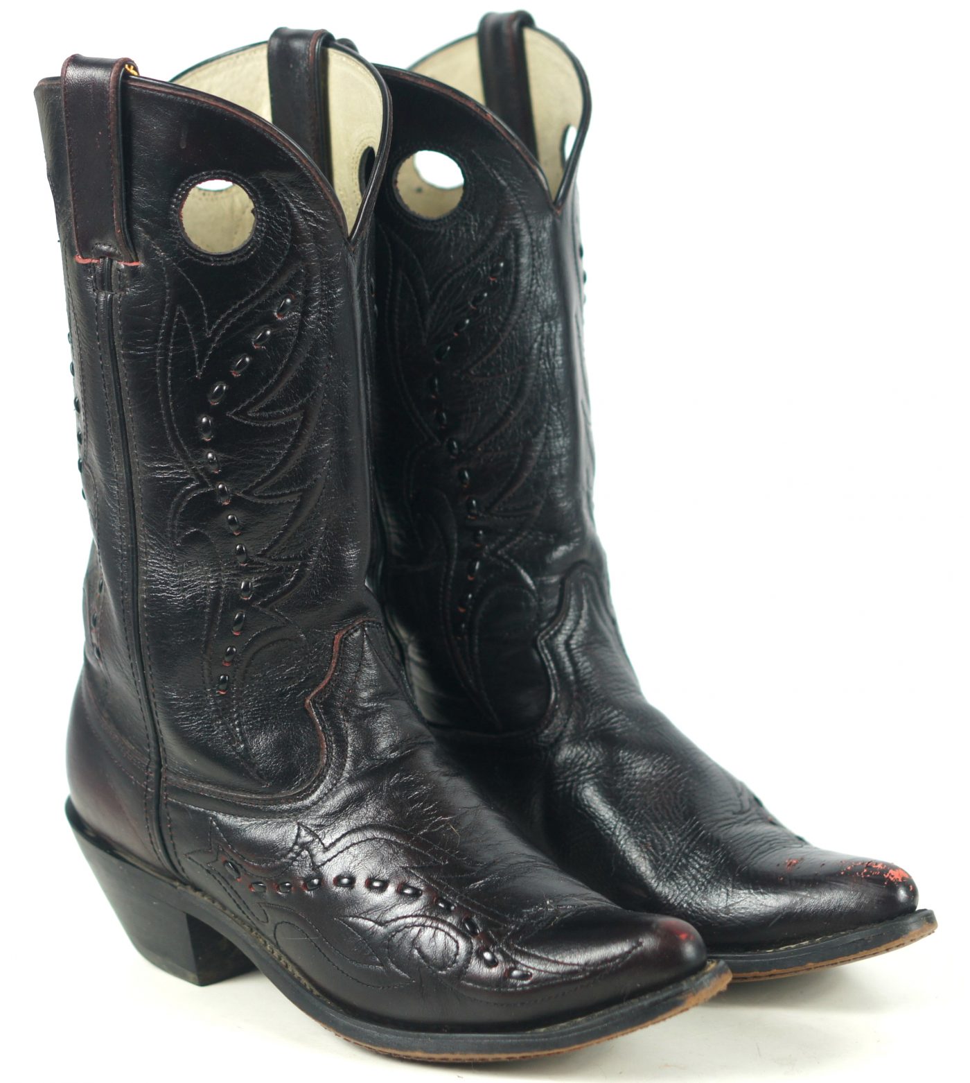 Durango Black Cherry Buckaroo Cowboy Boots Rd5335 Saddle Stitching 