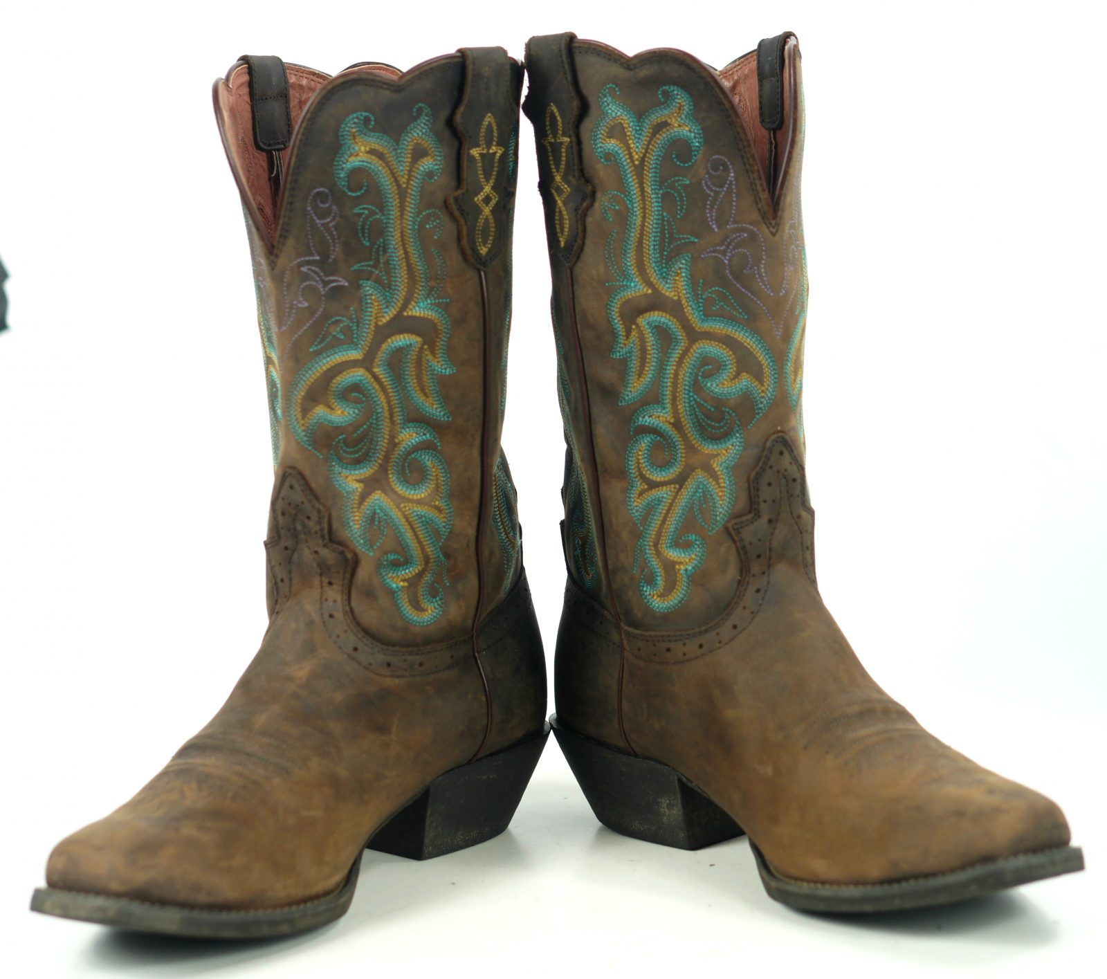 Justin Durant Stampede Cowboy Western Boots L2552 Wide Square Toe Women ...