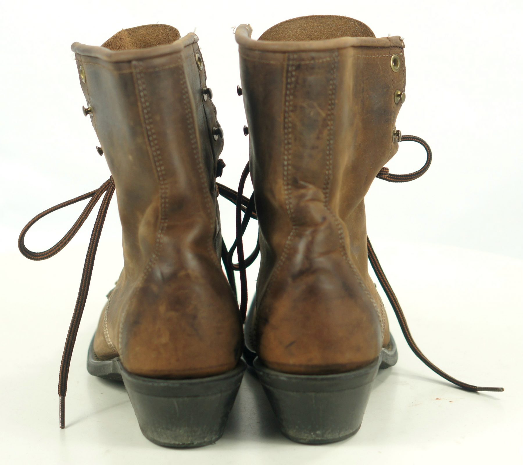 Laredo Brown Leather Lacer RIding Paddock Ankle Boots Vintage US Made 