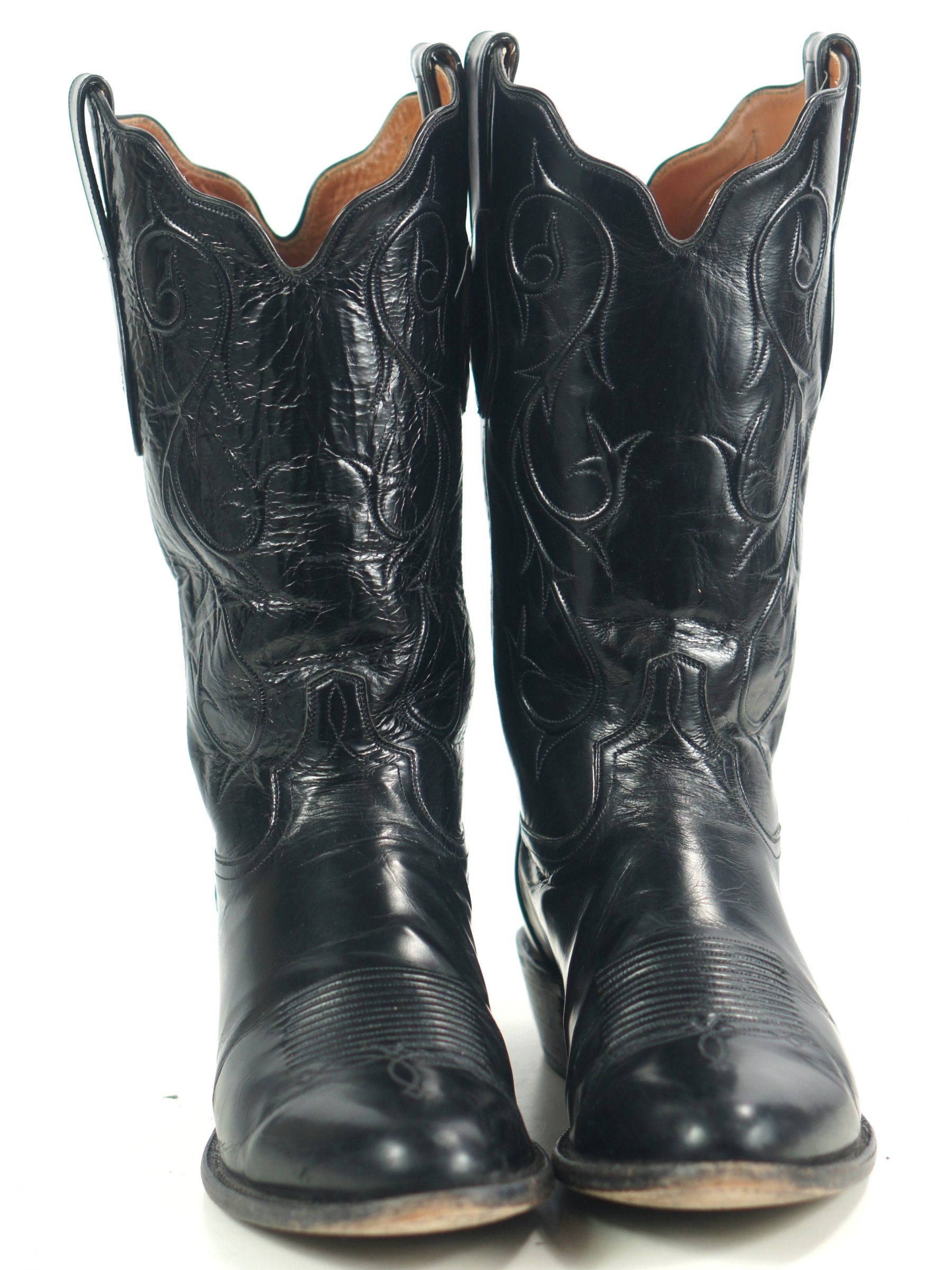 Tony Lama Signature Series Black Brushed Goat Cowboy Boots US Made Men ...