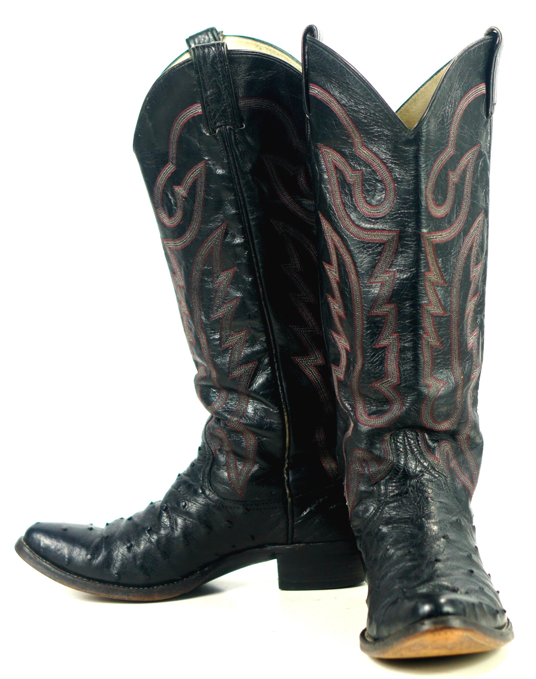 Custom Black Full Quill Ostrich Cowboy Western Boots 17