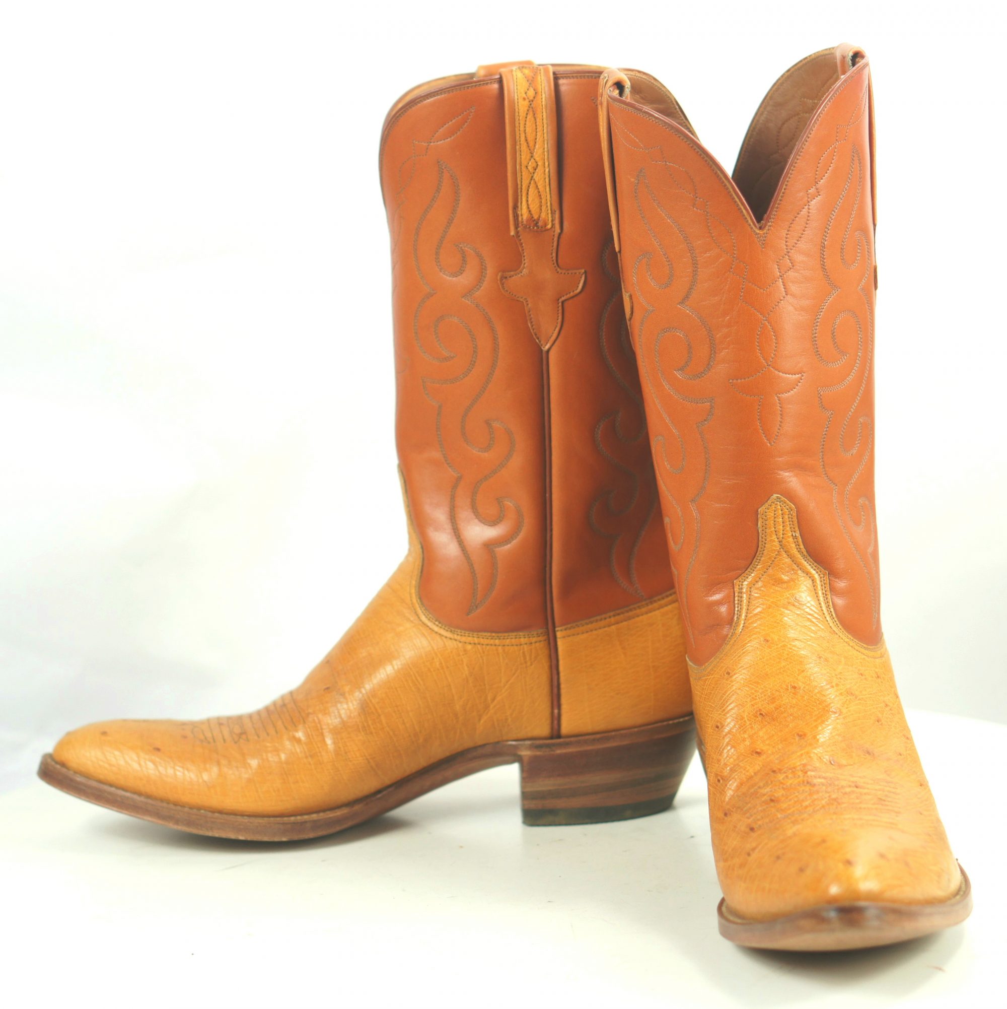 Lucchese Classics Vintage 1989 Ostrich Handmade Cowboy Western Boots