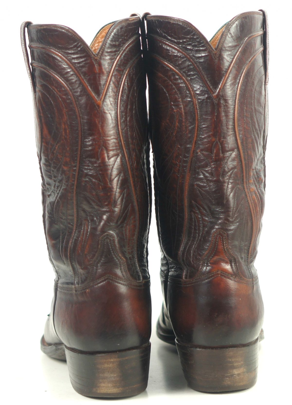 Lucchese San Antonio Vintage 80s US Made Brown Cowboy Boots French Toe ...