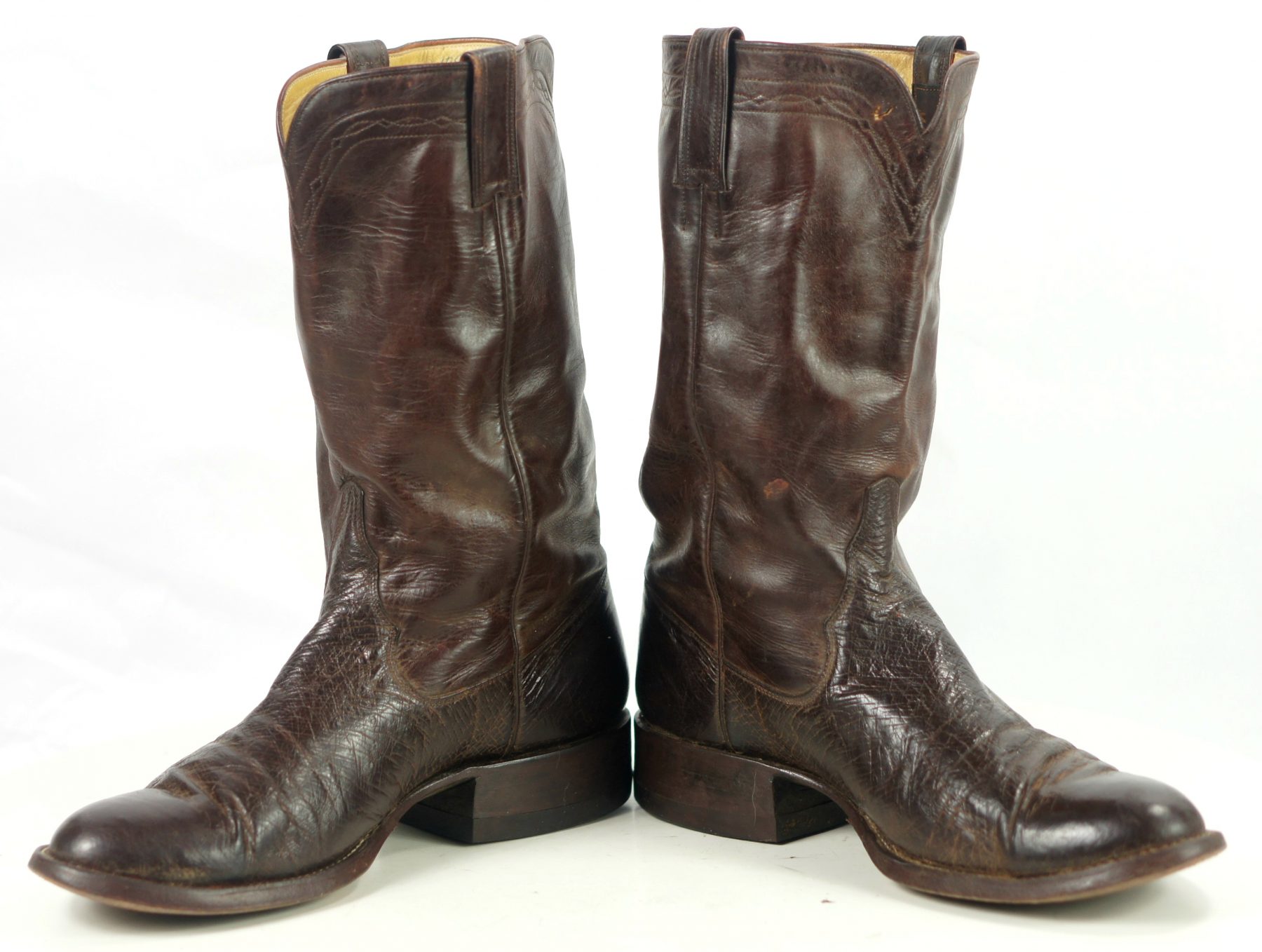 ML Leddy Dark Brown Smooth Ostrich Cowboy Western Boots Custom Handmade ...
