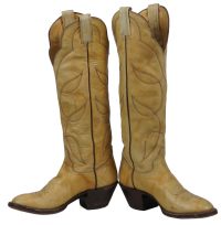 Hondo Buttercup Yellow Cowboy Buckaroo Boots Knee High 17-Inch Tall Women