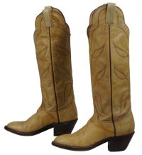 Hondo Buttercup Yellow Cowboy Buckaroo Boots Knee High 17-Inch Tall Women