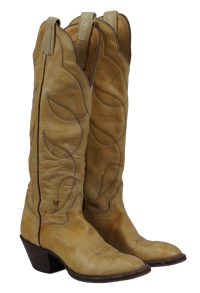 Hondo Buttercup Yellow Cowboy Buckaroo Boots Knee High 17-Inch Tall Women