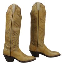 Hondo Buttercup Yellow Cowboy Buckaroo Boots Knee High 17-Inch Tall Women